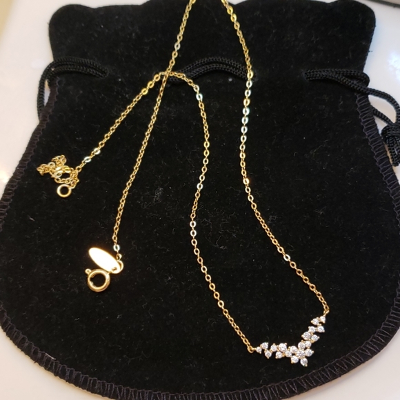 Beautiful waterproof Goldfield Necklace zirconia flowers - Picture 2 of 3